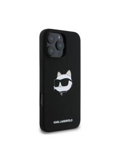   Karl Lagerfeld  Silicone Choupette Head Print Apple iPhone 16 Pro Max Magsafe kompatibilis hátlap tok, fekete 