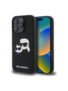 Karl Lagerfeld Silicone Double Heads Print Apple iPhone 16 Pro Max Magsafe kompatibilis hátlap tok, fekete