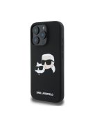 Karl Lagerfeld Silicone Double Heads Print Apple iPhone 16 Pro Max Magsafe kompatibilis hátlap tok, fekete