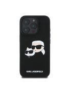 Karl Lagerfeld Silicone Double Heads Print Apple iPhone 16 Pro Max Magsafe kompatibilis hátlap tok, fekete