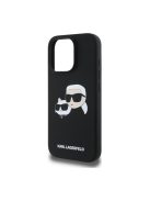 Karl Lagerfeld Silicone Double Heads Print Apple iPhone 16 Pro Max Magsafe kompatibilis hátlap tok, fekete