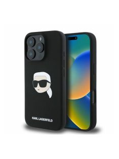   Karl Lagerfeld Liquid Silicone Karl Head MagSafe Apple iPhone 16 Pro Max hátlap tok, fekete