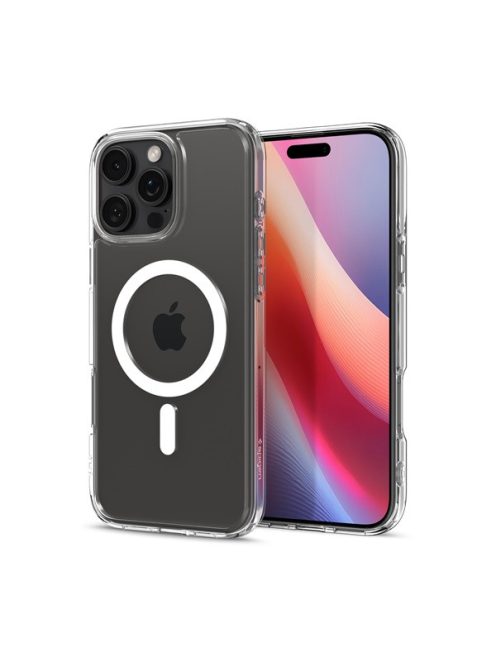 Spigen Ultra Hybrid MagFit Apple iPhone 16 Pro Max tok, + EZ FIT kijelzővédő fólia csomag, fehér ACS08141