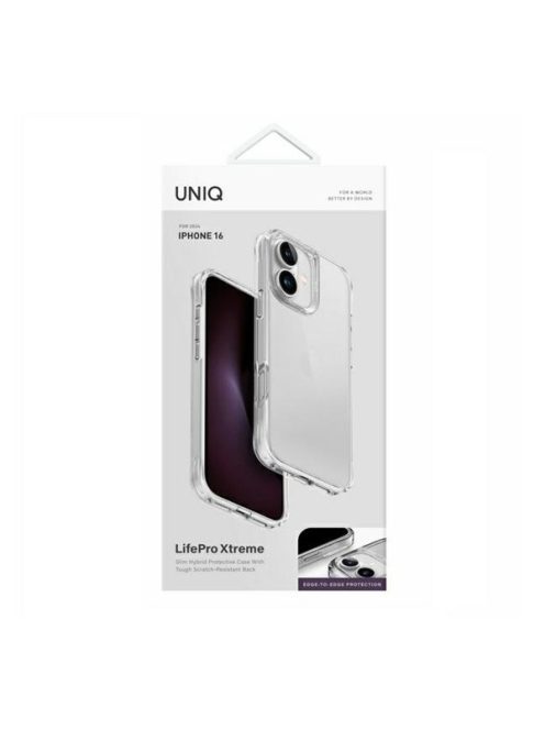 Uniq Lifepro Extreme Apple iPhone 16 szilikon tok, átlátszó