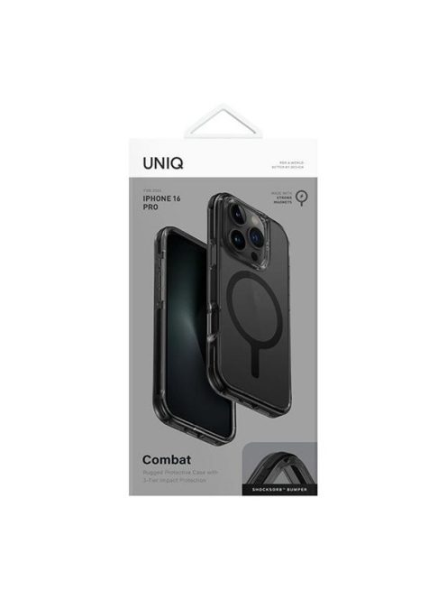 Uniq Combat Apple iPhone 16 Pro MagSafe szilikon tok, karbon fekete