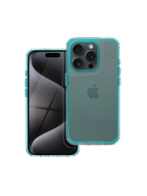 Matrix Apple iPhone 15 Pro Max hátlap tok kameravédő peremmel, zöld/menta